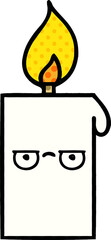 comic book style cartoon of a lit candle