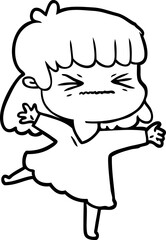 cartoon angry girl