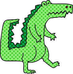 comic book style quirky cartoon crocodile