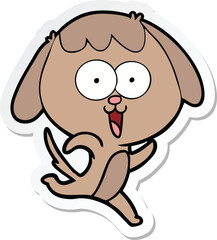 sticker of a cute cartoon dog