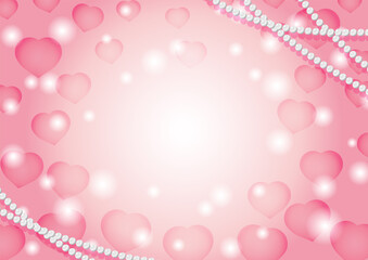パールとハートのバレンタイン背景