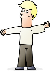 cartoon happy man