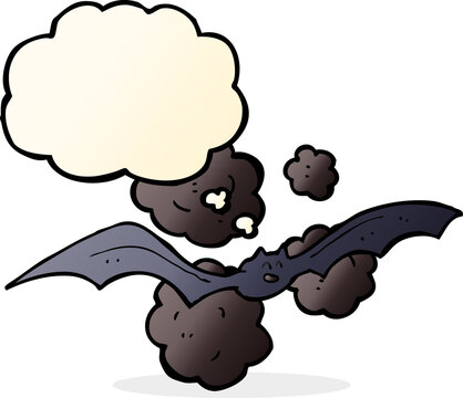 cartoon bat with thought bubble
