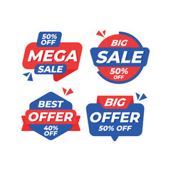 Set of sale discount offer banner template vector