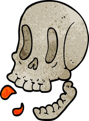 cartoon doodle skull