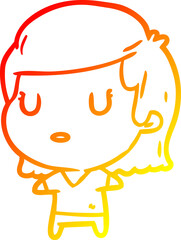 warm gradient line drawing of a woman