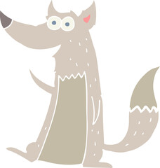 flat color style cartoon wolf