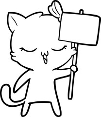cartoon cat with bow on head