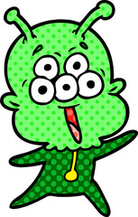 happy cartoon alien