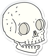 sticker of a quirky hand drawn cartoon skull