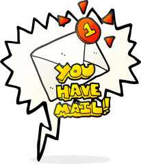 freehand drawn speech bubble cartoon email