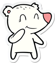 sticker of a smiling polar bear cartoon