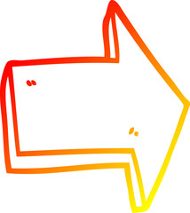 warm gradient line drawing of a cartoon pointing arrow