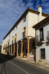 Narrow cobblestone streets and whitewashed facades of Ronda city