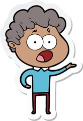 sticker of a cartoon man gasping in surprise