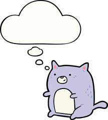 cartoon cat with thought bubble