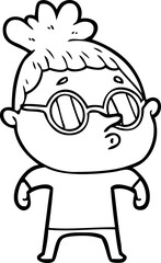 cartoon woman wearing glasses
