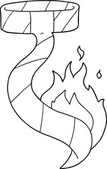 cartoon burning tie
