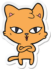 sticker of a cartoon cat