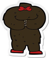 sticker of a cartoon teddy bear body