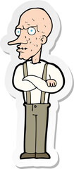 Fototapeta premium sticker of a cartoon mean old man