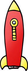 cartoon doodle space rocket
