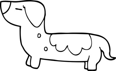 line drawing cartoon dog