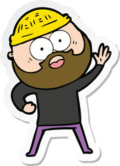 sticker of a cartoon bearded man