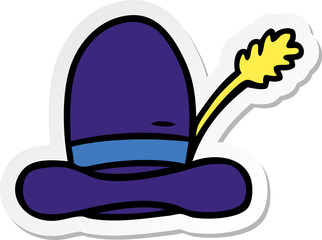 hand drawn sticker cartoon doodle of a farmers hat