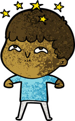 cartoon amazed boy