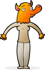 cartoon friendly fox woman