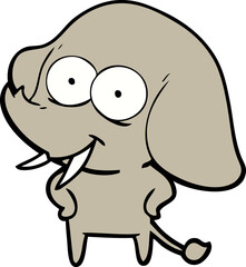 happy cartoon elephant