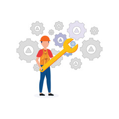 Under construction error not found, Maintenance, concept vector illustration, Illustration for wallpaper, background, card, brochure, flyer, landing page, property advertisement.