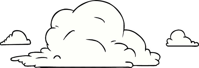 hand drawn cartoon doodle of white large clouds