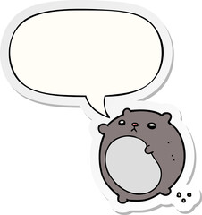 cartoon bear with speech bubble sticker