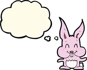 cartoon rabbit with thought bubble