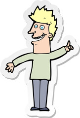 Obraz premium sticker of a cartoon happy man