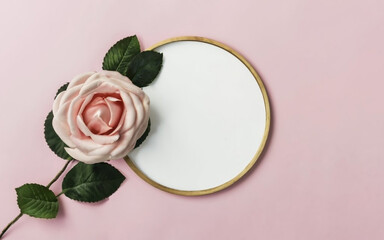 vintage background with rose Frame, rose, flower, ai generated 