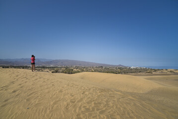 Fototapeta na wymiar Landschaft mit Dünen auf der Insel Gran Canaria