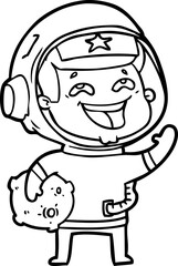 cartoon laughing astronaut