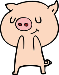 happy cartoon pig