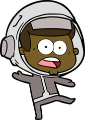cartoon surprised astronaut