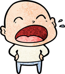 cartoon shouting bald man