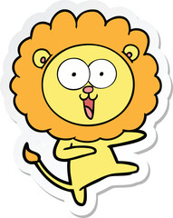 sticker of a happy cartoon lion