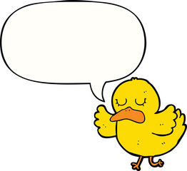 cartoon duck with speech bubble