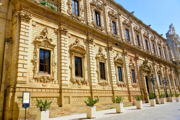 Fototapeta na wymiar former convent of the Celestine fathers in baroque style Lecce Italy
