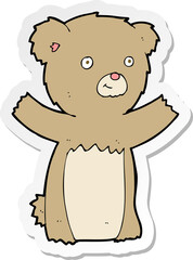 sticker of a cartoon teddy bear