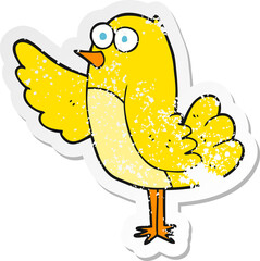 retro distressed sticker of a cartoon bird