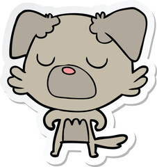 sticker of a cartoon dog