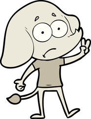 cartoon unsure elephant